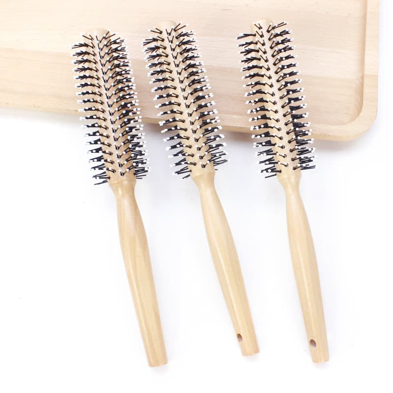 Premium Wooden Hair Comb Pear Flower Head Roll Comb Massage Styling Hair Curling Comb Brush for Beautiful Hair Wholesale