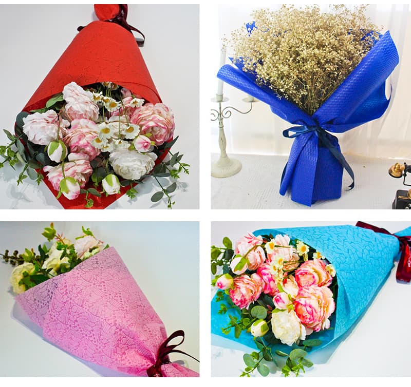 New Embossed Non-Woven Fabric Flower Shop Fresh Flower Wrapping Paper Mother's Day Bouquet Wrapping Paper Premium Floral Wrapping Material