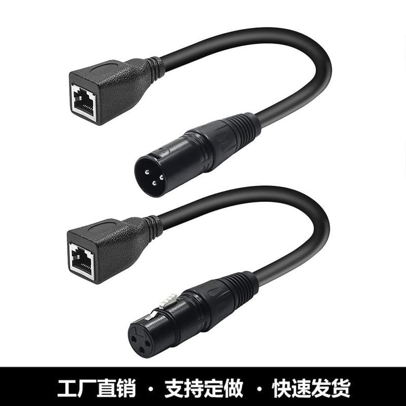Cross-border Wholesale XLR to RJ45 DMX512 Stage Light Signal Extension Cable XLR to RJ45
