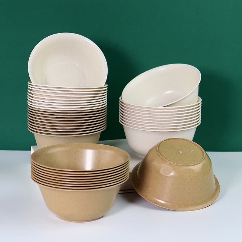 Eco-friendly Biodegradable Rice Husk Tableware, Thickened Disposable Bowls for Rice and Large Soup, Biodegradable Hot Pot Bowls for Home and Wedding Use