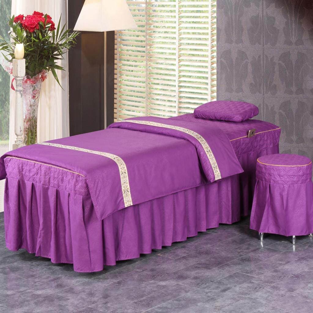 Four-piece beauty bed cover set for all seasons Beauty salon massage physiotherapy massage shampoo bed cover wholesale bed F^