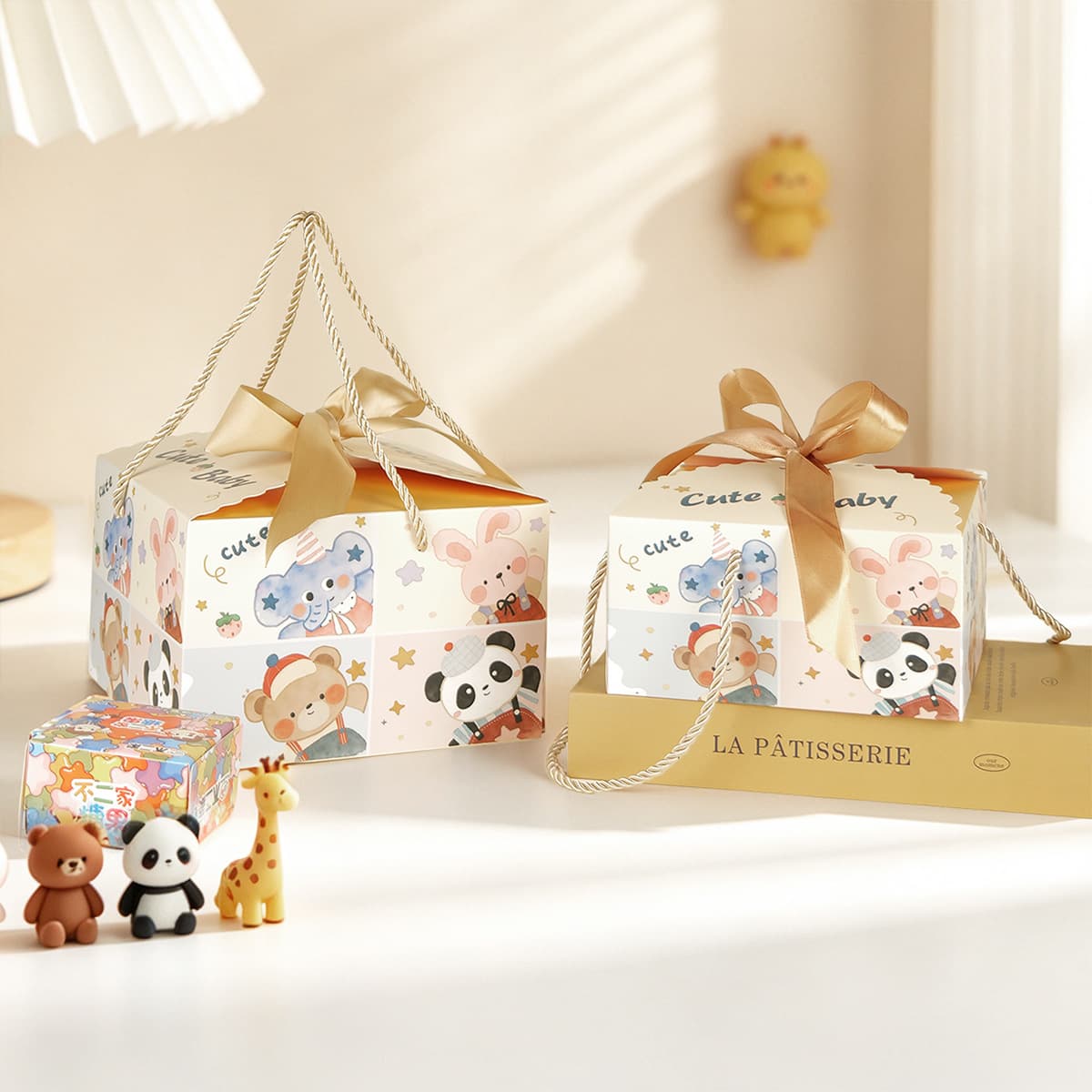One-Month-Old Cartoon Gift Box for Baby Full Moon or First Birthday, Large Capacity Cake Box, Birthday Party Return Gift Box, Candy Box