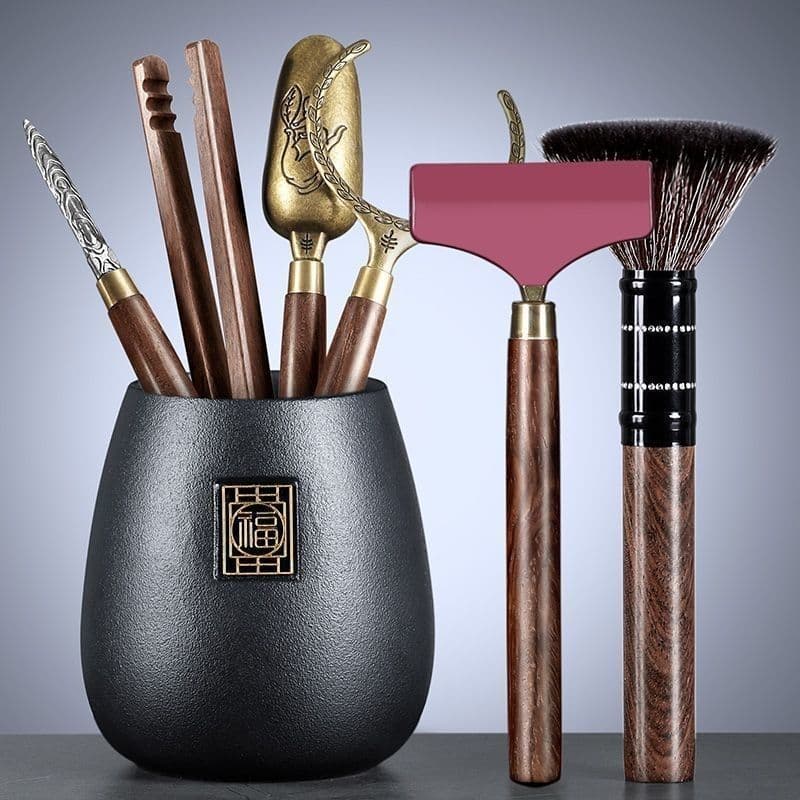 Six Gentlemen Tea Ceremony Set Complete Kung Fu Tea Accessories Tea Table Tea Brewing Tools Tea Knife Tea Clip Brush Supplies
