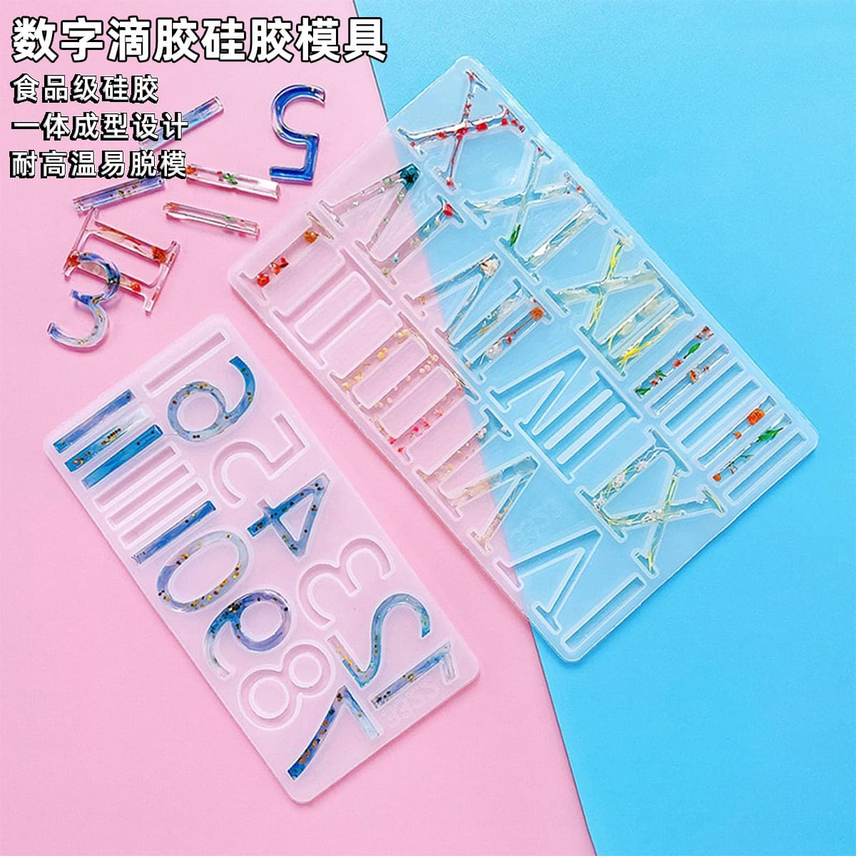 Factory Wholesale Roman Arabic Number Silicone Crystal Resin Mold Easy Demolding Epoxy Resin Silicone Mold