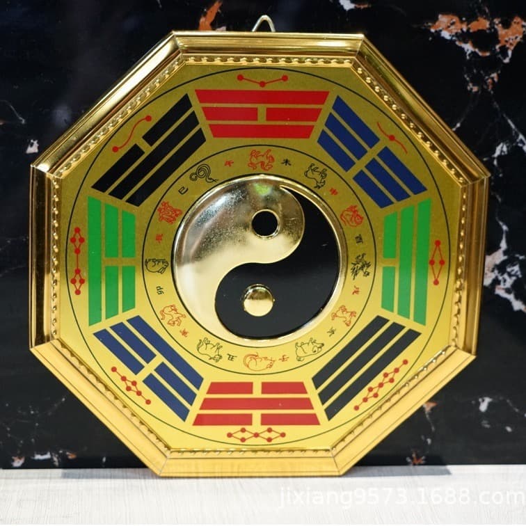 Bagua mirror source factory wholesale custom gold-edged zodiac Tai Chi Bagua mirror pendant auspicious home ornament