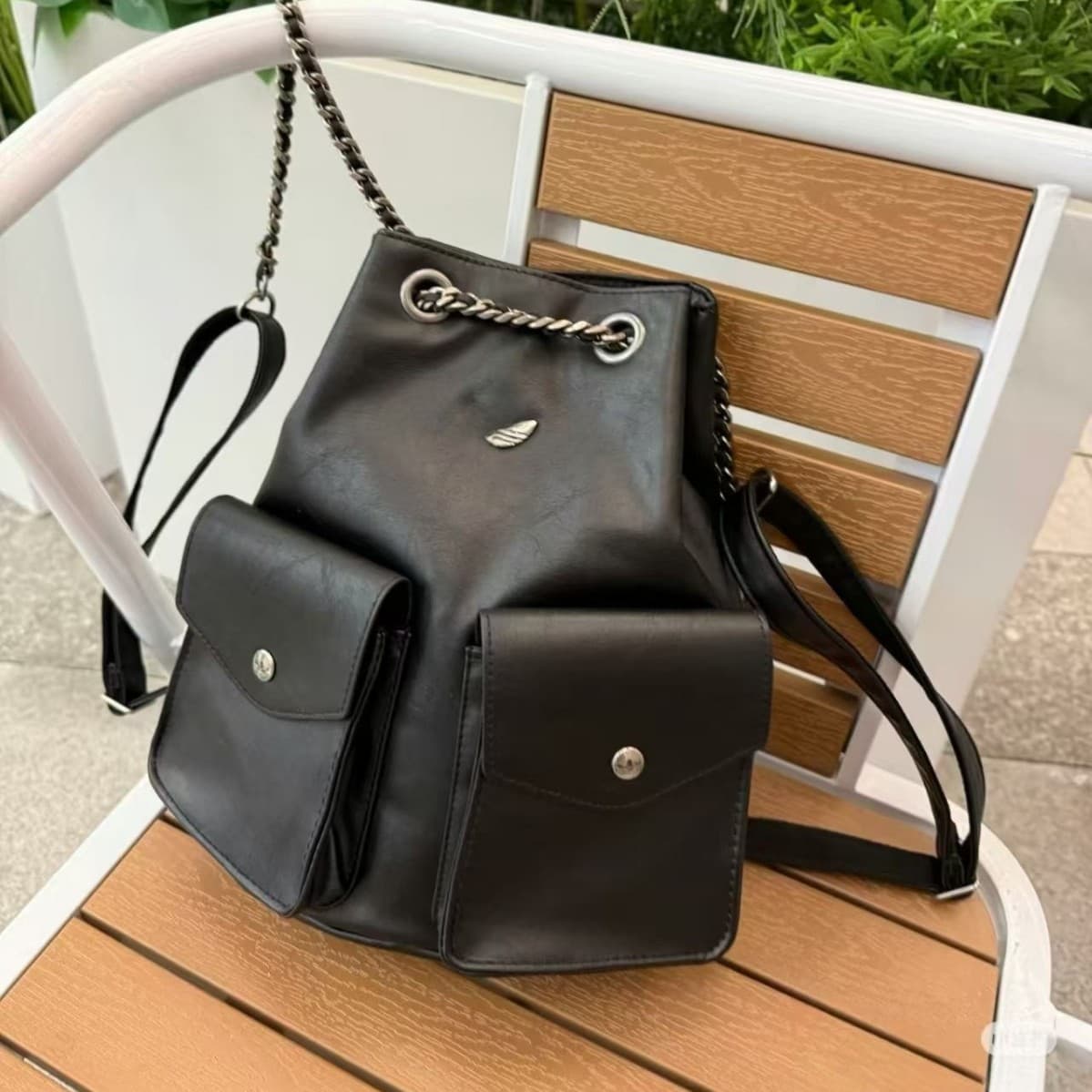 2026 Adidas-Style Spring Women's Vintage Leather Casual Small Fragrance Style Backpack Large Capacity Travel Bag