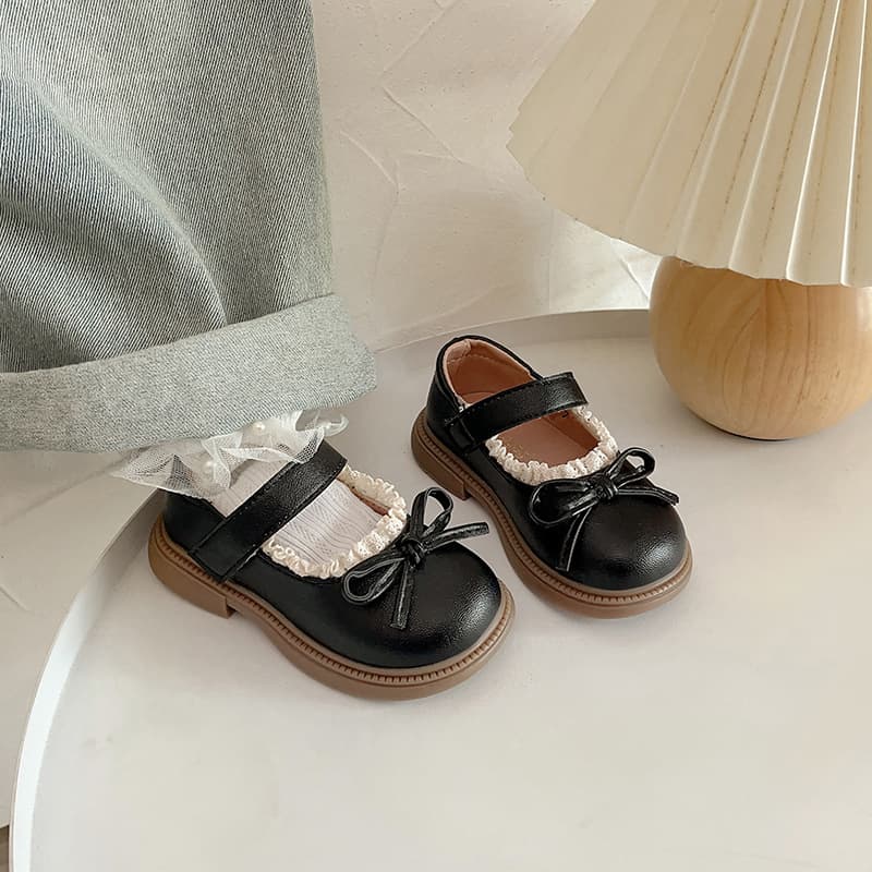 Autumn New Style Toddler Soft Sole Bean Shoes, Baby Girl Flats Bow Princess Shoes, Little Girl Walking Shoes
