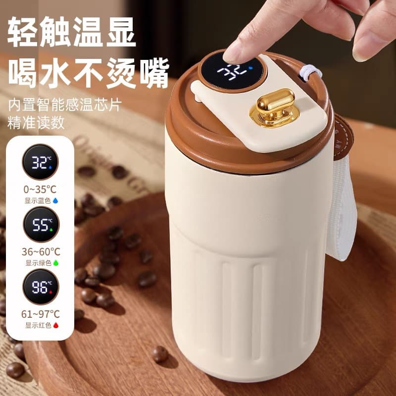 New trend coffee cup 316 stainless steel smart thermos cup for men and women simple water cup thermos water cup with intelligent temperature display
