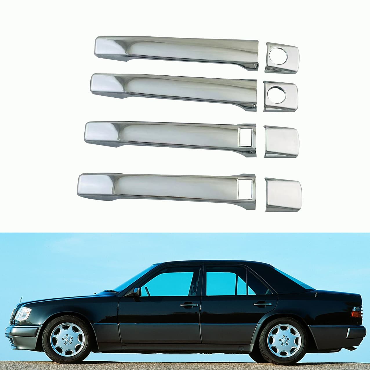 Compatible with Mercedes-Benz W124 W201 190E W140 S-Class 1984-1994 Door Handle Cover Car Pull Handle Cover