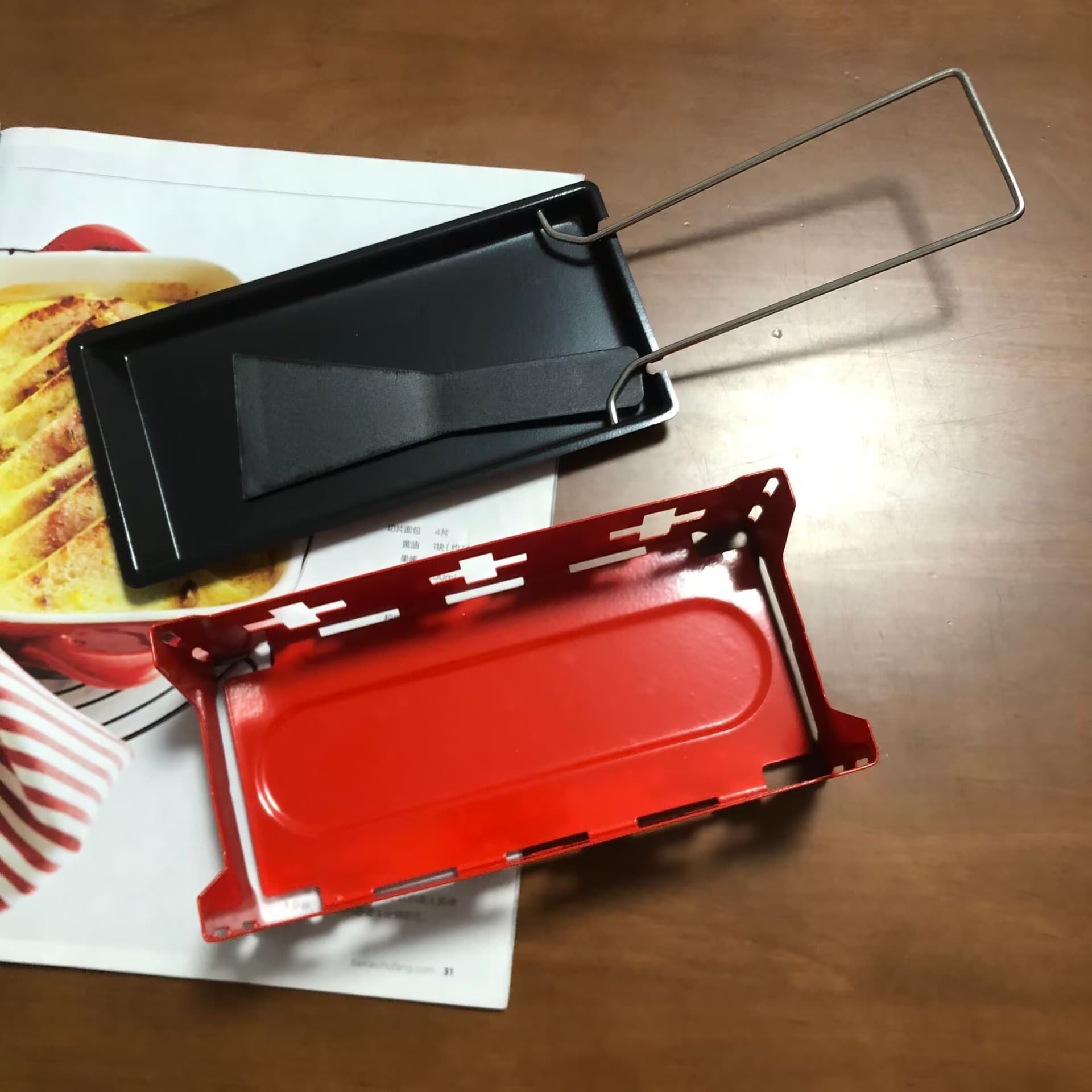 Mini non-stick cheese oven set with butter folding grill pan, portable grill, mini oven.