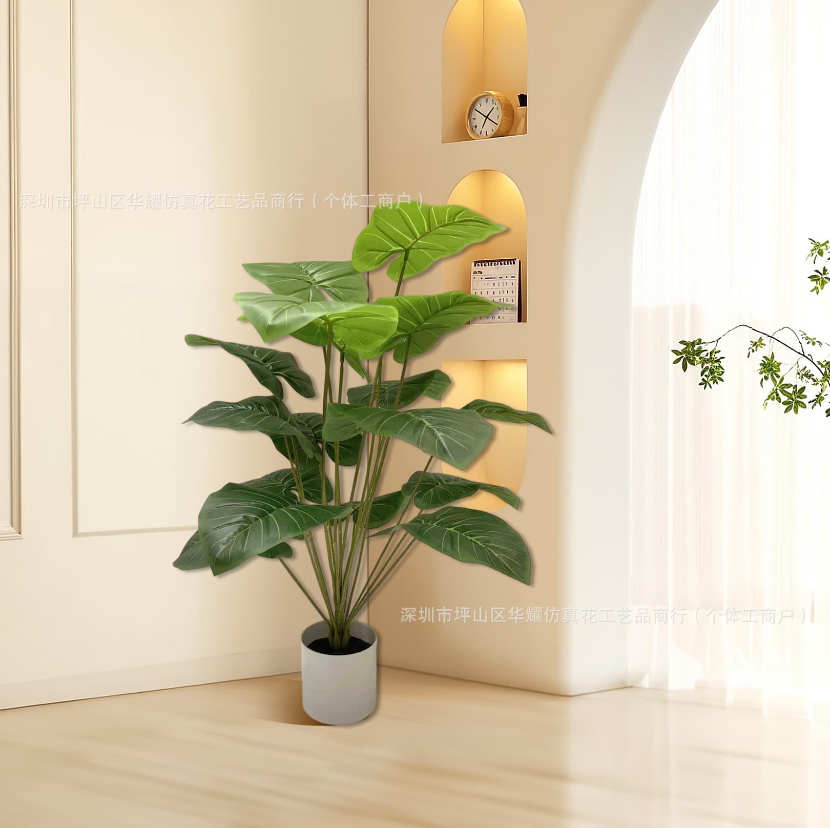 Cross-Border Hot Selling Artificial Fake Flowers Green Plants Monstera Money Tree High-End Realistic Fake Plants Scene Decoration
