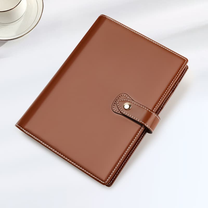 Genuine leather A6 loose-leaf leather notebook diary leather cover card storage cowhide buckle business notebook 5003