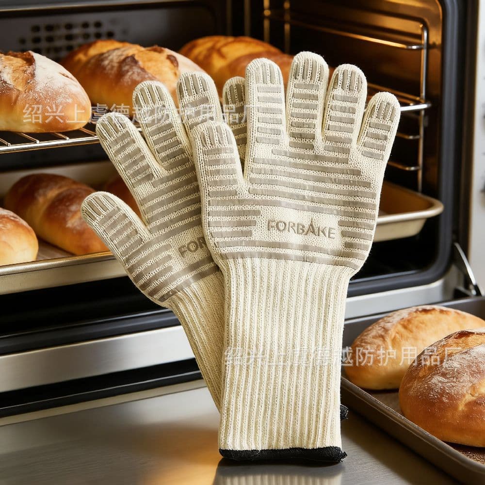 High-Temperature Resistant Gloves 300°C Baking Heat Insulation Gloves Anti-Scald BBQ Gloves Specialized Camping Non-Slip Fireproof Gloves