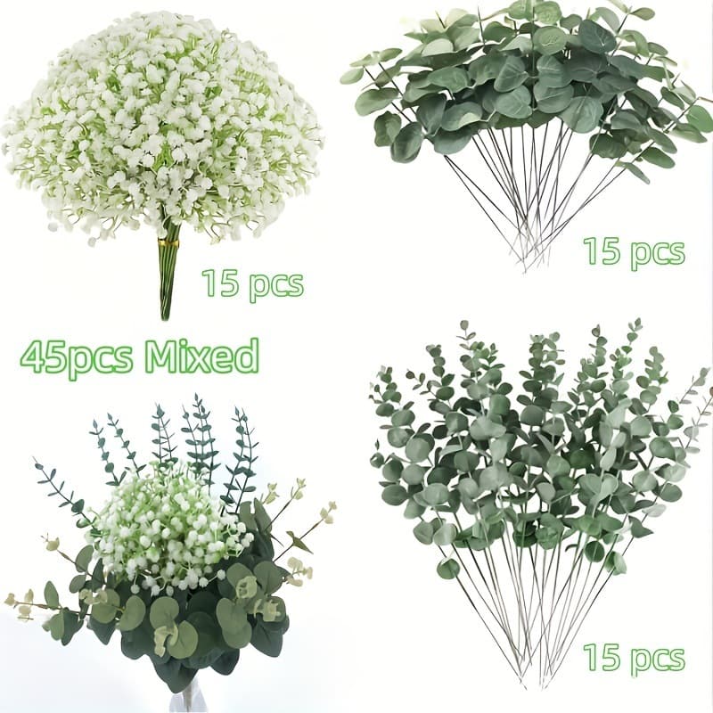Cross-border Baby's Breath Artificial Bouquet Fake Flowers Indoor Outdoor Greenery Decoration Hand Bouquet Wedding Floral