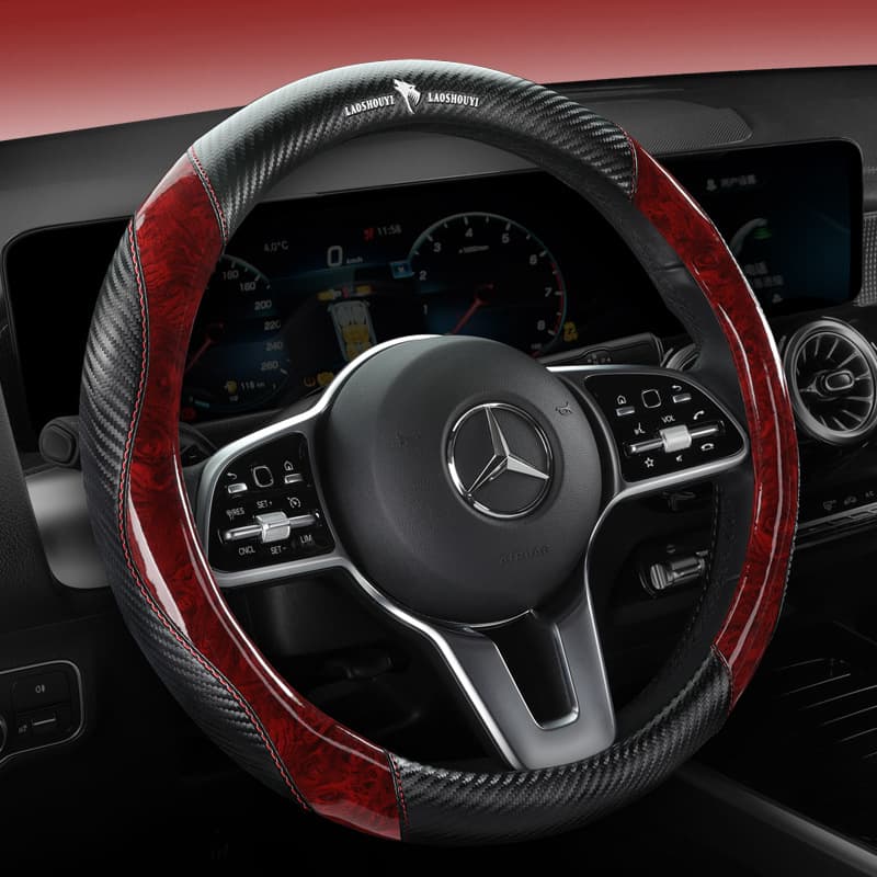Crystal peach wood grain steering wheel cover car summer grain carbon fiber anti-slip four-season universal wholesale dropshipping sports model