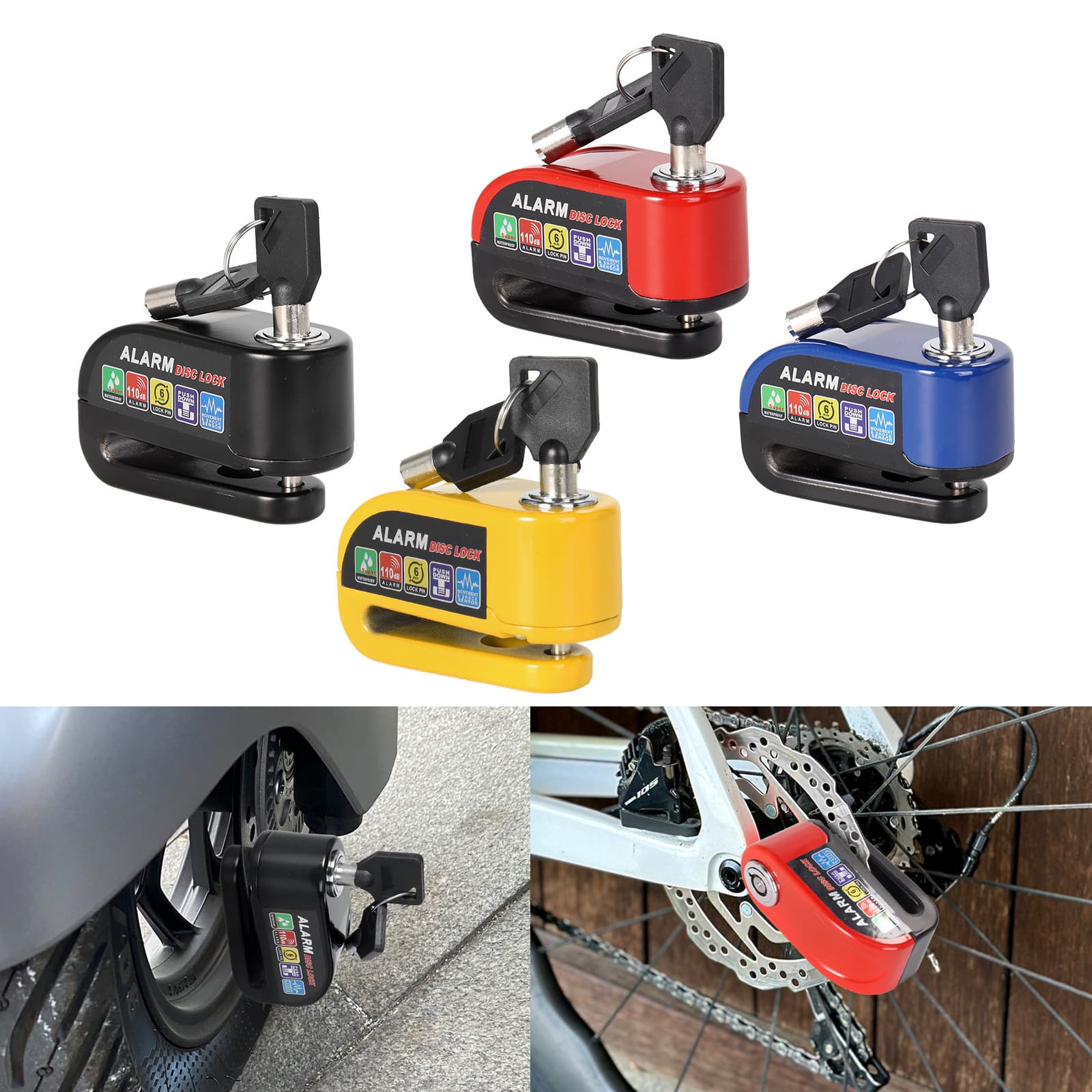 Universal electric vehicle disc brake lock, motorcycle lock, anti-theft bicycle alarm, disc brake disc lock, mountain bike lock, bicycle lock