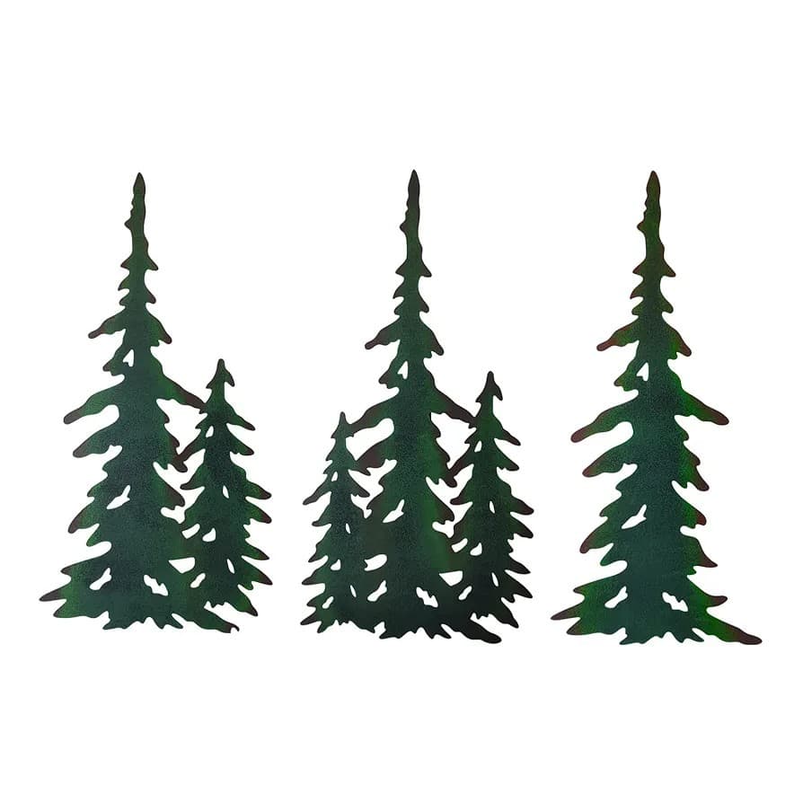 63-Piece Metal Wall Art Deer Bear Pine Tree Wall Decor Hanging Forest Decor Rustic Wall Decor Home