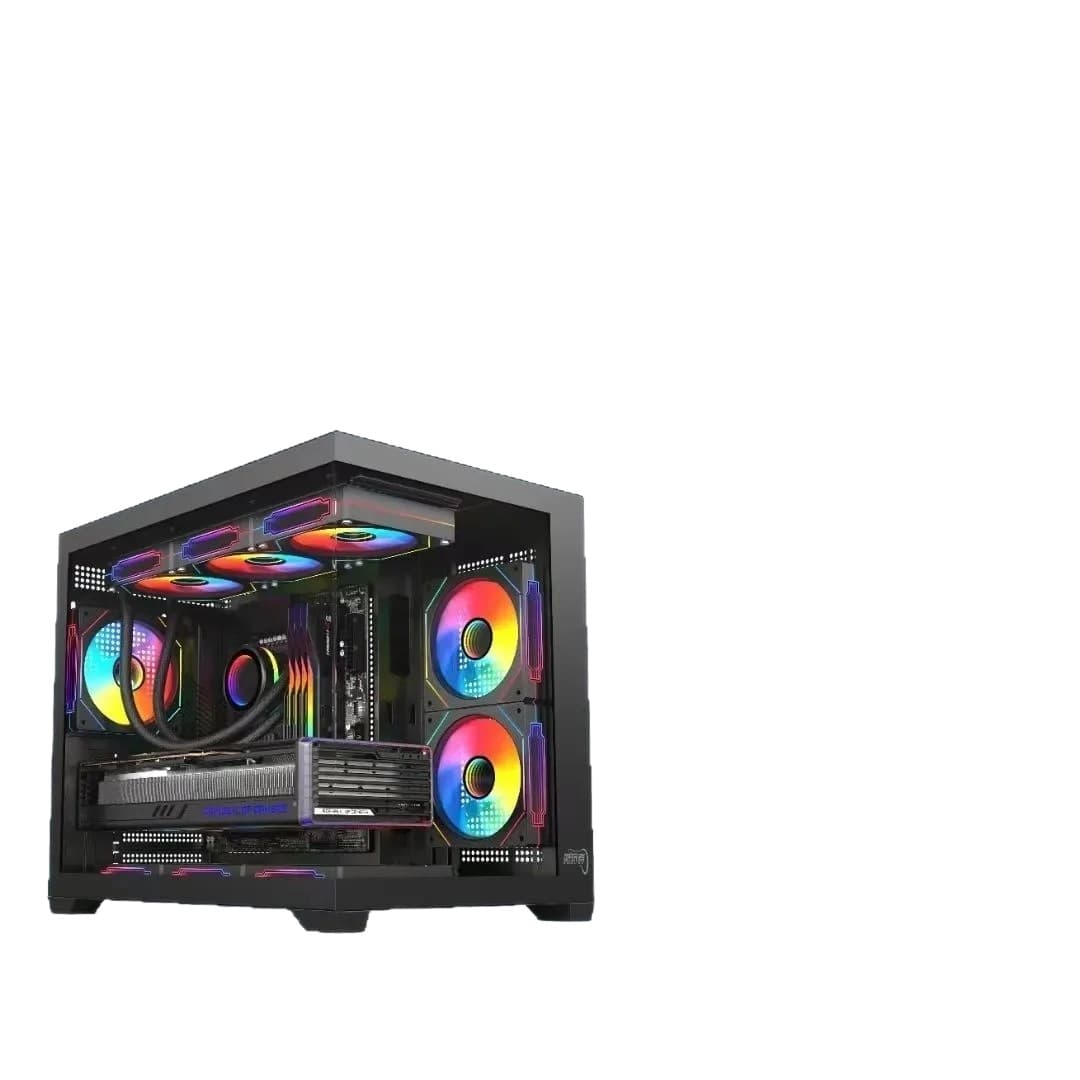 Cross-border Seaview 360 Liquid Cooling PC Case Desktop Full View Side Window Gaming M-ATX Water Cooling Case