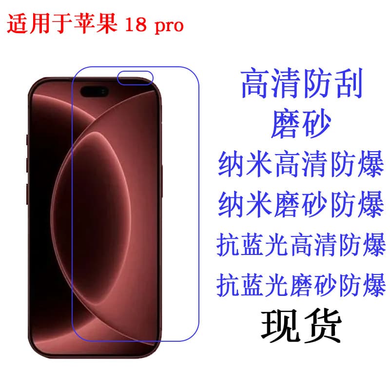 For Apple iPhone 18 Pro Screen Protector, HD Clear Film, Soft TPU Protective Film, Phone Screen Protector
