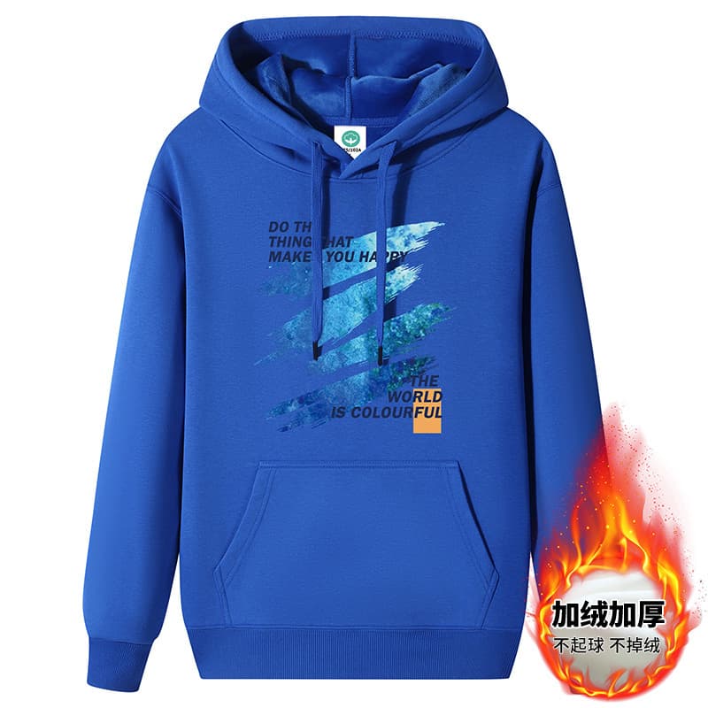 Heavyweight Hooded Pure Cotton Sweatshirt for Men and Women, Autumn Winter Fleece-Lined Thickened Loose Streetwear Pullover Hoodie for Young Students