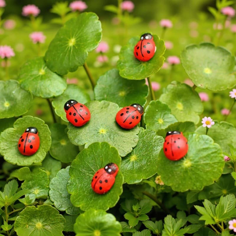 Miniature Ladybug Wooden Beetle Cartoon Insect Moss Micro Landscape Succulent Decoration