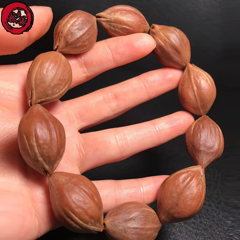 Olive pit carvings from old trees, 2.0-2.1cm iron pit bracelet, carved iron pit smooth bead bracelet, cultural play accessories.