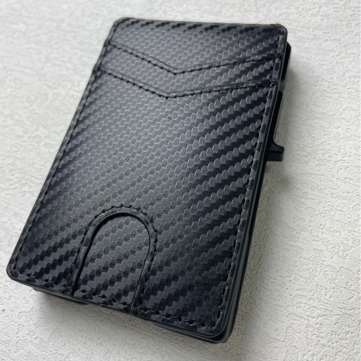 Metal Aluminum Alloy Card Holder Men's Anti-Theft RFID Wallet Fashionable Leather Material Made in China