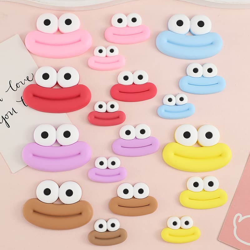 Sizes Cartoon Sausage Mouth Eyes Charger Case Plush Toy Hair Clip Phone Case DIY Accessories