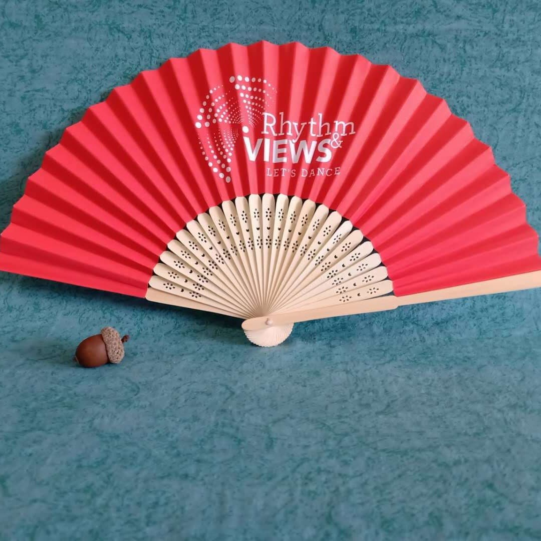 Japanese Style Single Double Sided Bamboo Paper Folding Fan Handmade Cloth Fan Office Cultural / Bamboo Crafts / Folding