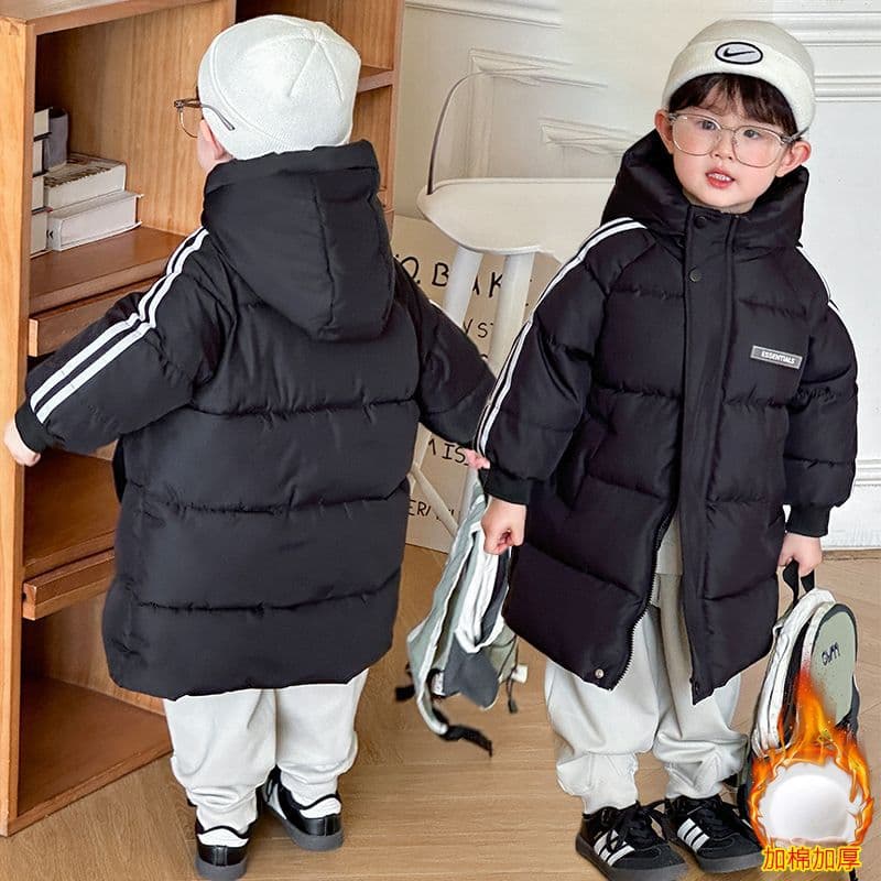 Thickened Mid-Length Over-Knee Cotton Jacket for Boys and Girls Winter Outerwear Children's Clothing from Mainland China