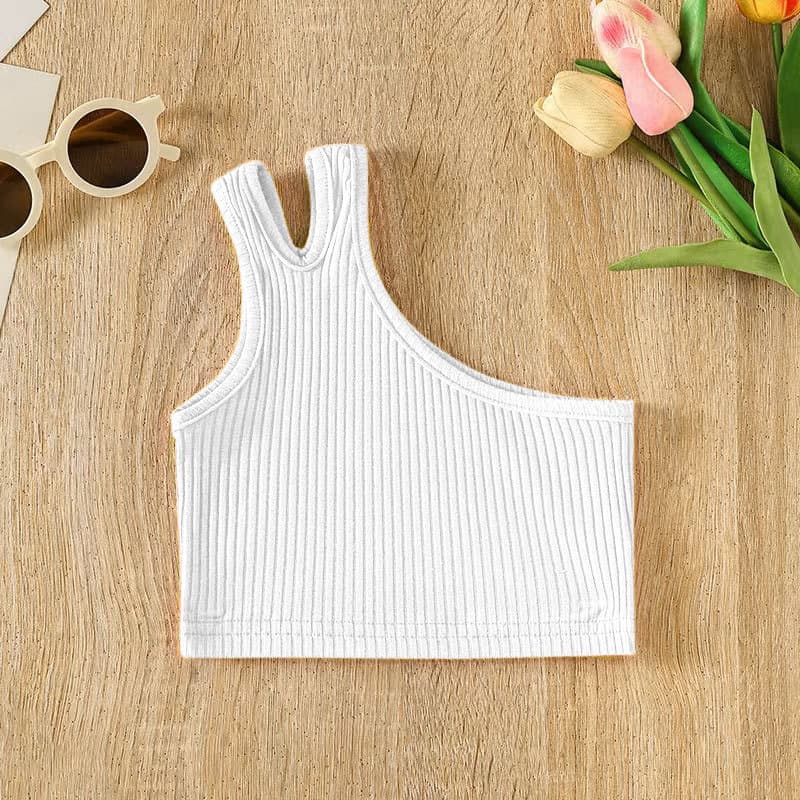 Kids Tank Top Summer European American Trendy Solid Cotton Girls Tank Top Pink Top Fashion