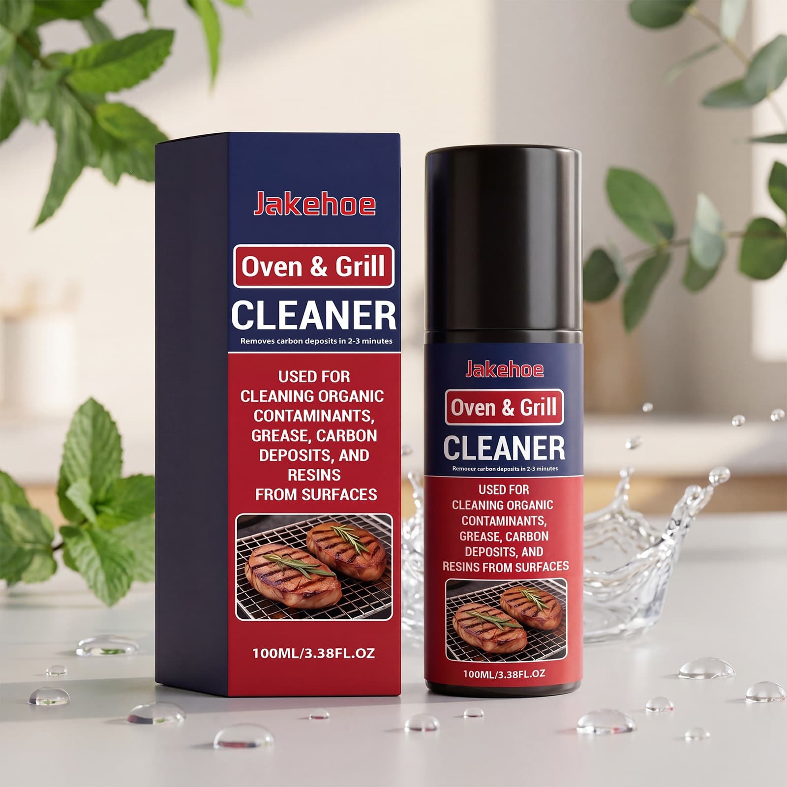 Jakehoe Bbq Grill Cleaning Spray Daily Cleaning Spray for Black Marks, Burnt Stains, and Grease Removal in the Kitchen