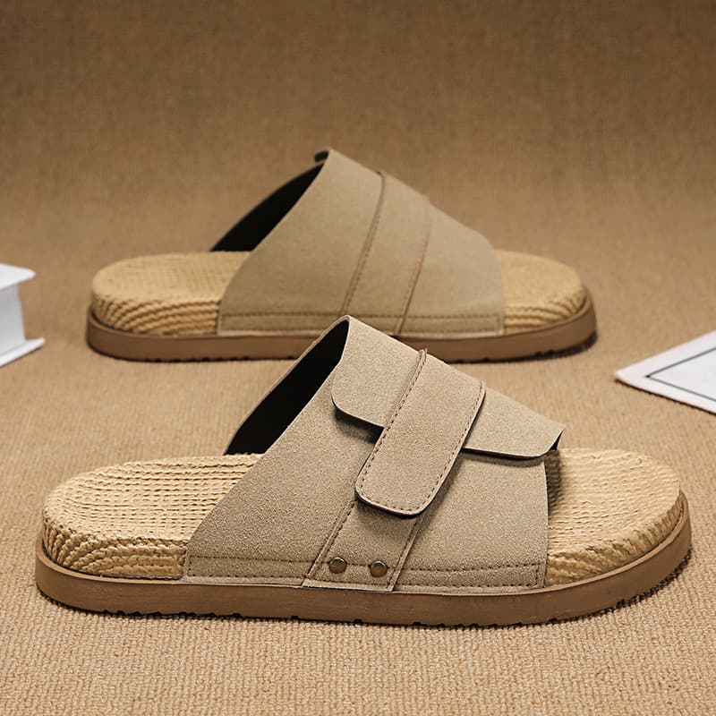 Birkenstock Sandals Men's 2026 New Summer Outdoor Thick Sole Woven Non-Slip Anti-Odor Slide Sandals, Casual Beach Slippers