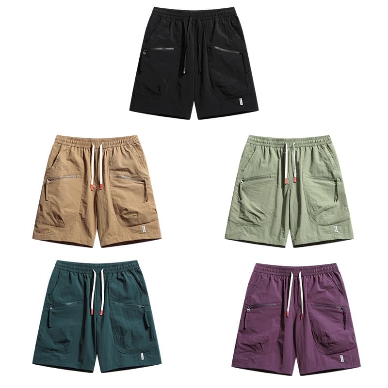 New 2025 Trendy Workwear Shorts for Men Outdoor Sports Five-Quarter Loose Fit with Large Pockets Three-Dimensional Design