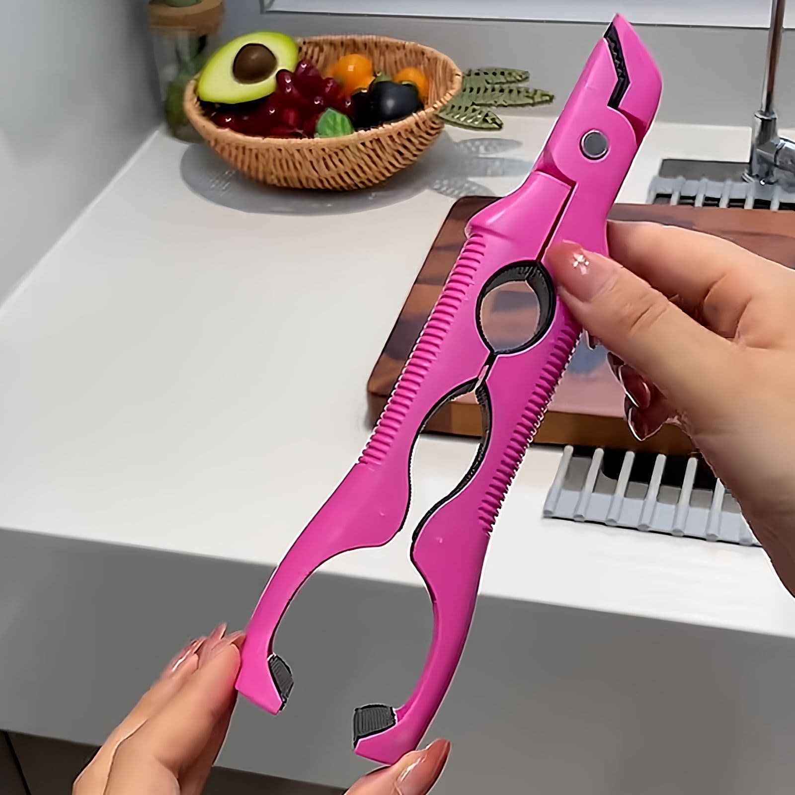 3-in-1 Heat-resistant Tongs Anti-slip Silicone Clip Multi-functional Insulated Plate and Bowl Lifter