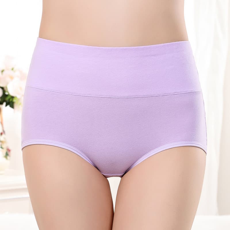 Women's Underwear Export Antibacterial Seamless Butt Lift Tummy Control Breathable Plus Size High Waist Triangle Panties Cotton Underwear