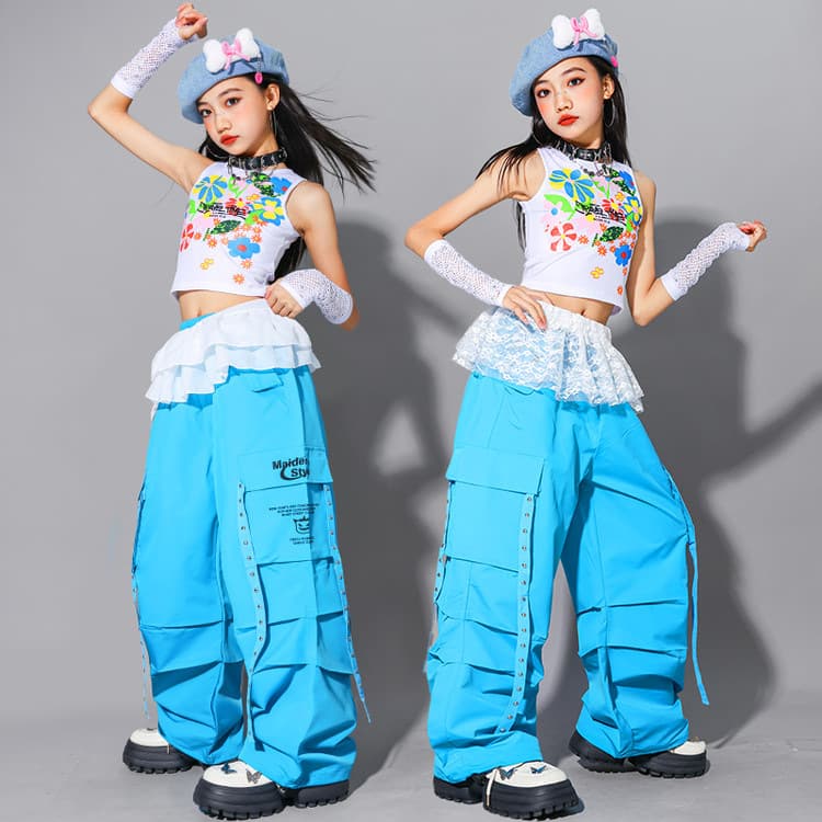 Girls Dopamine Jazz Dance Performance Costume, Kids Street Dance Outfit, Girls Set