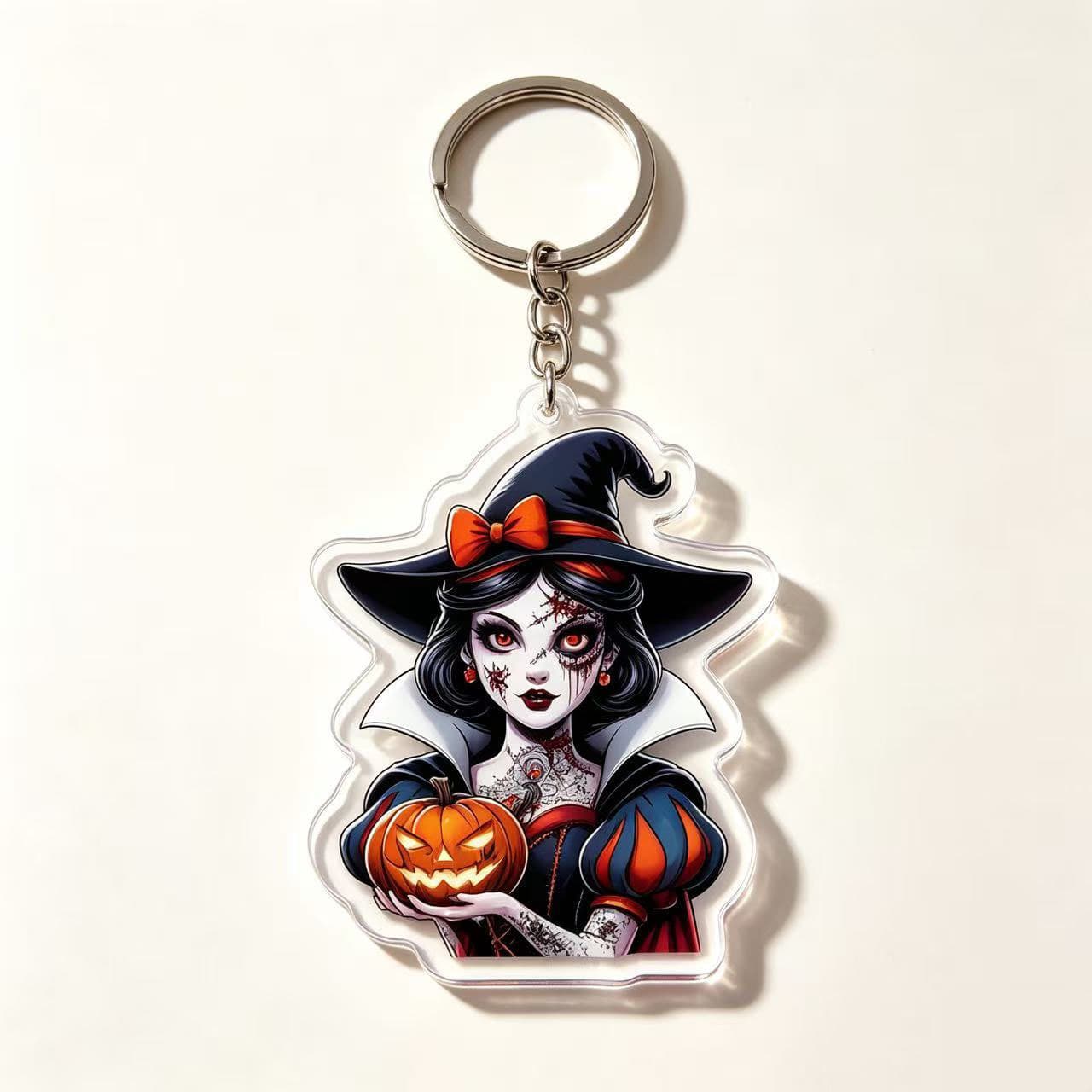 Cross-border Halloween New Arrival Dark Witch Series 2D Acrylic Keychain Festival Backpack Accessory Pendant