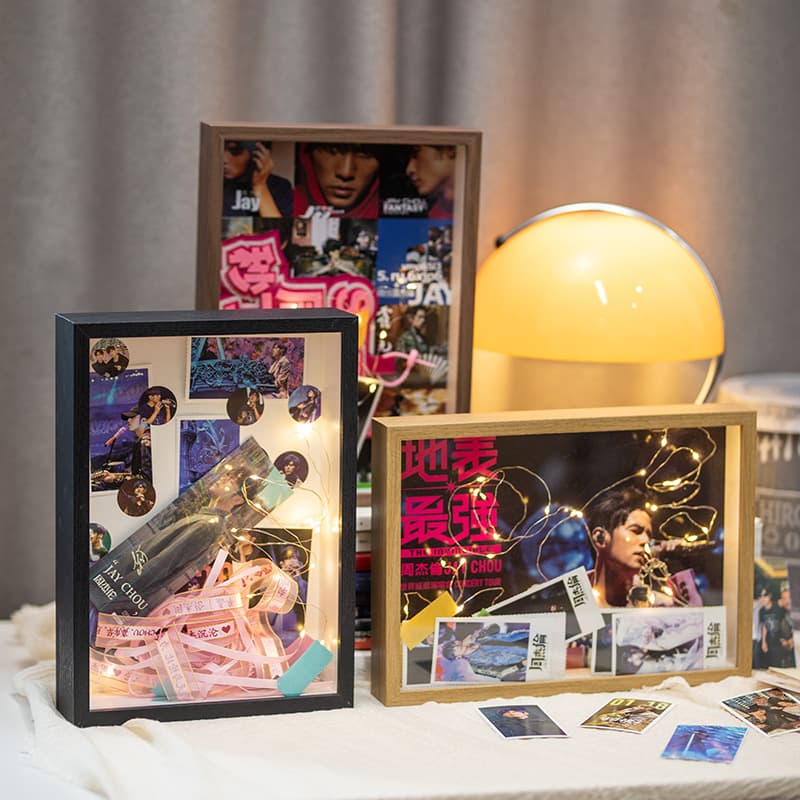 Jay support stick storage photo frame empty frame stage star concert surrounding transparent dustproof diy display box
