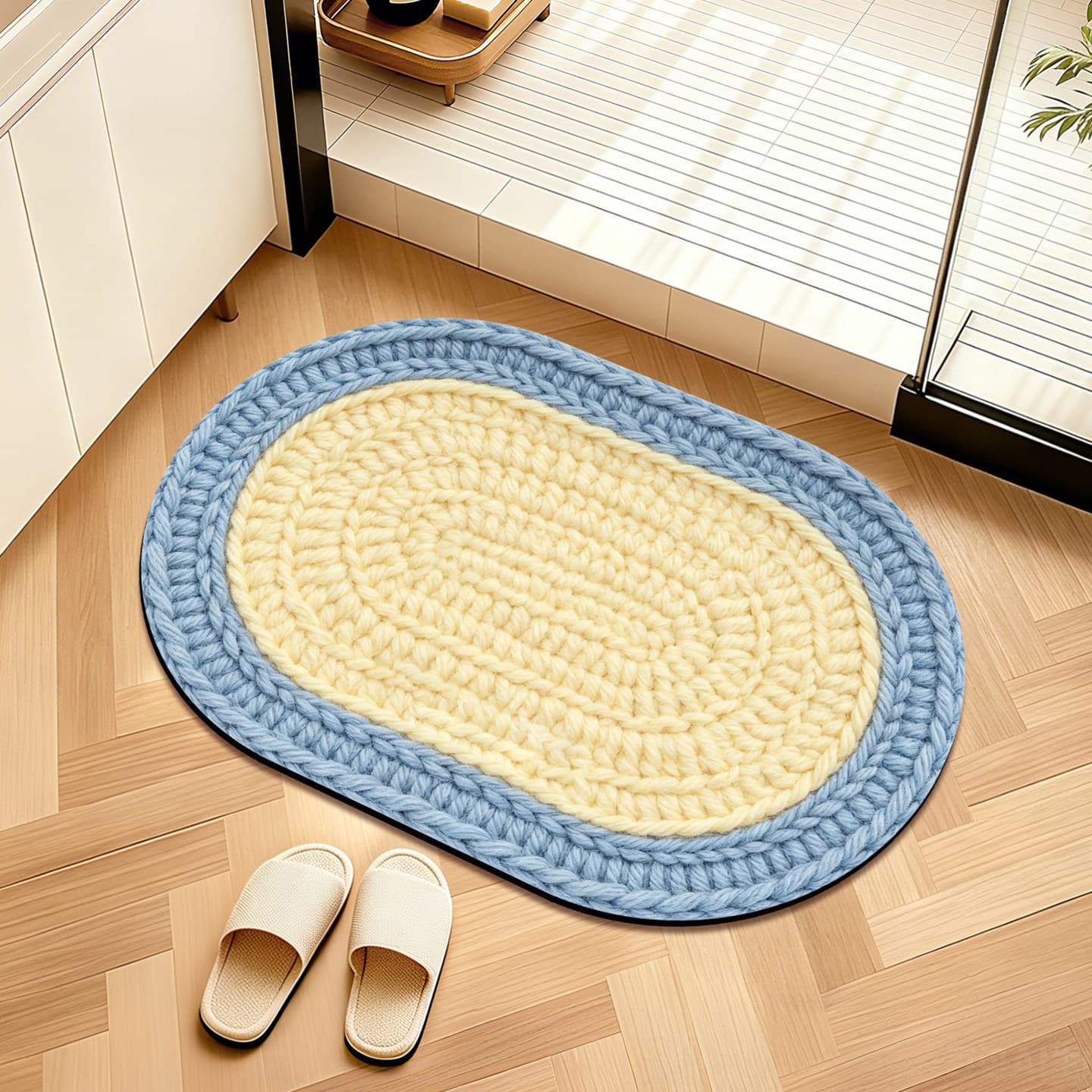 Soft Diatom Mud Floor Mat for Bathroom Entrance, Water-Absorbing Foot Mat, Non-Slip, Quick-Drying, Summer Non-Slip Diatom Mud Floor Mat
