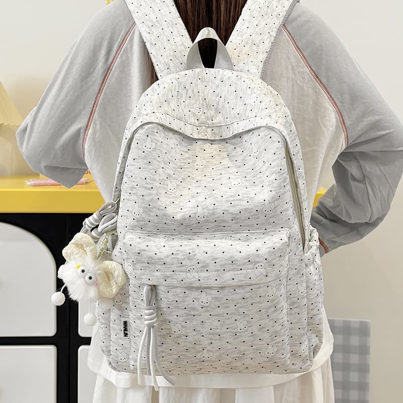 New Cross-border Backpack for Female College Students Korean Style Ins Large Capacity Solid Color Backpack for Middle High School Students
