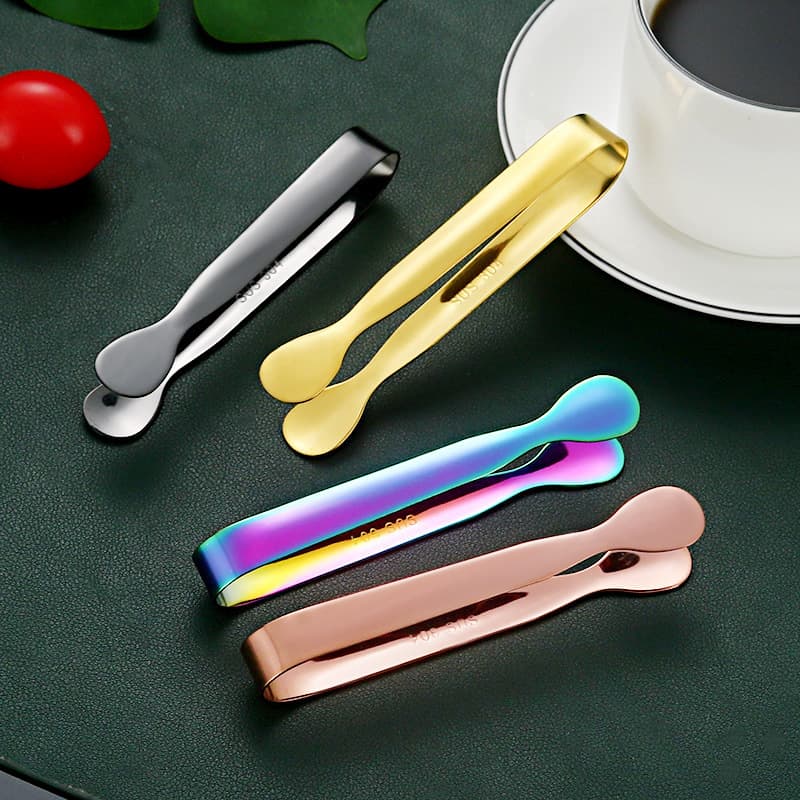 Factory direct sales of stainless steel ice clips, popular thickened multi-functional ice cube clips for bars, restaurants, coffee shops, and sugar cubes.