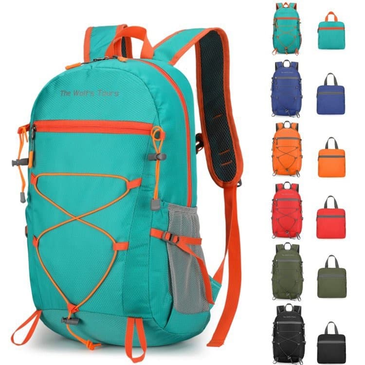 New outdoor backpack, travel storage bag, folding mountaineering bag, student school bag, hiking sports backpack, lightweight and waterproof