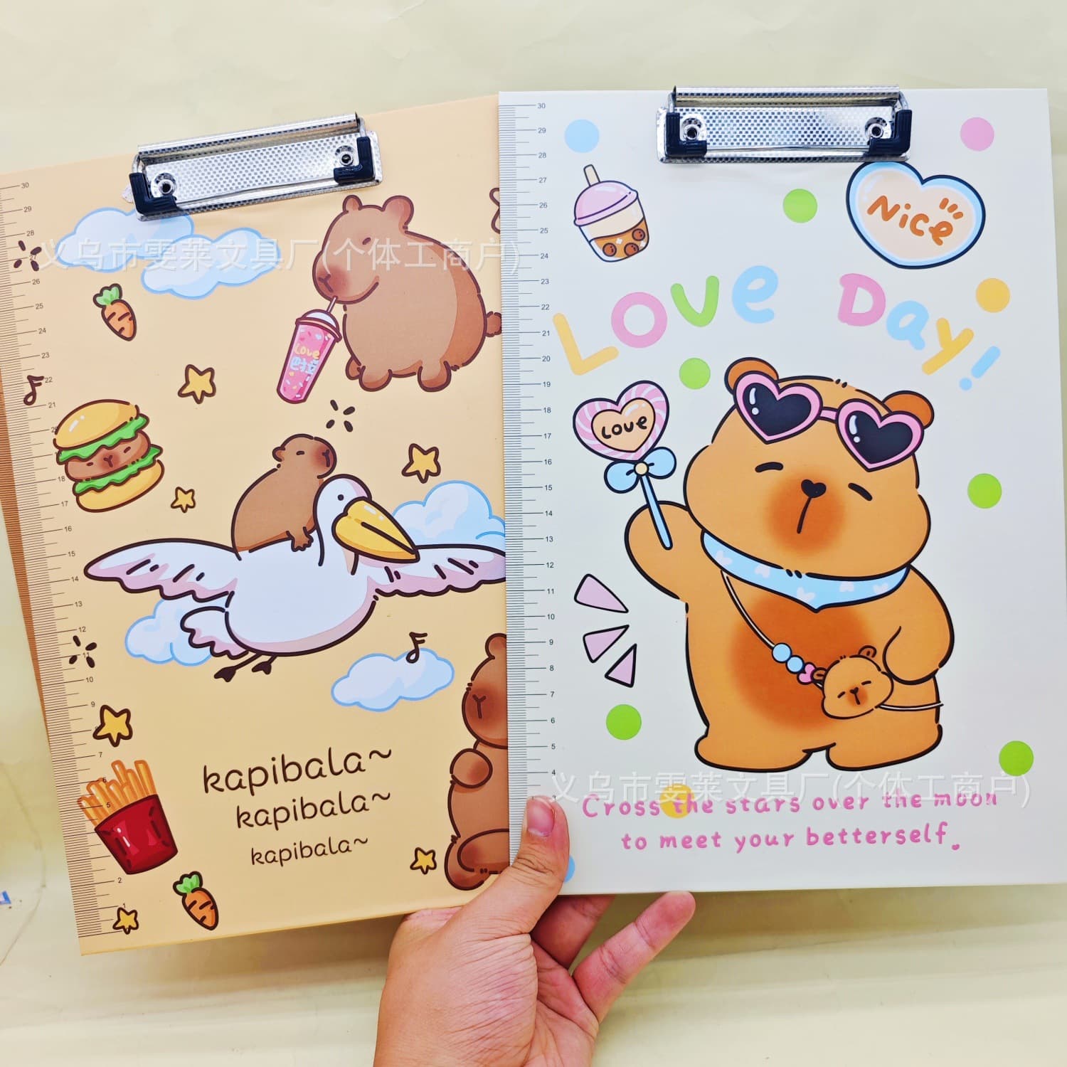 Creative Kapibara A4 board clip, cute Buddhist capybara folder, student writing and painting pad folder batch