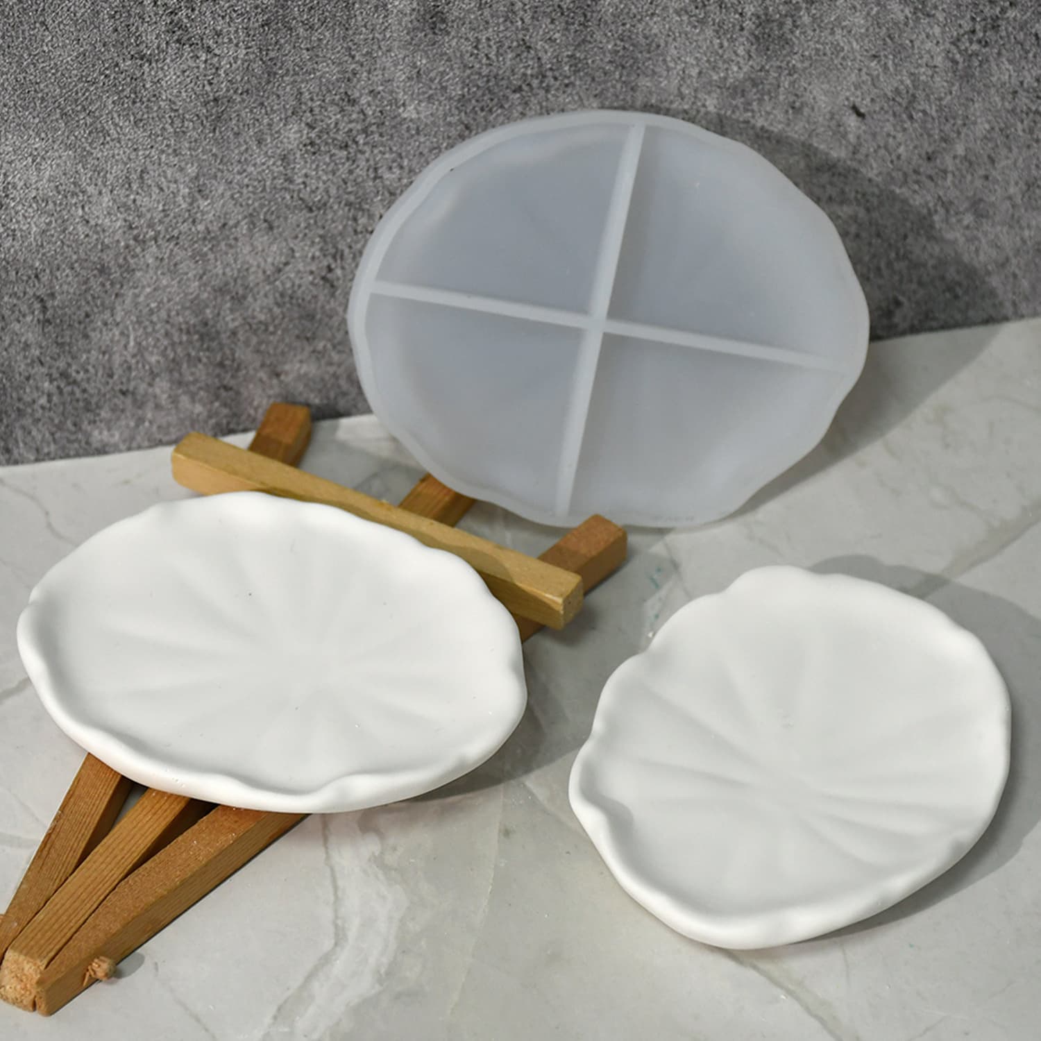 New DIY Mold Lotus Leaf Tray Resin Mold Storage Decoration Silicone Mold Cross-Border Supply