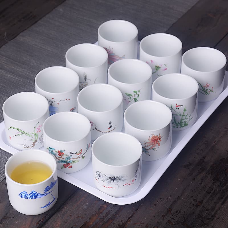 Ceramic Wine Cup 2 Liang Cup, Household White Porcelain Tea Cup, Casual Cup, Ceramic Cup Set, Baijiu Cup, Tea Tasting Cup