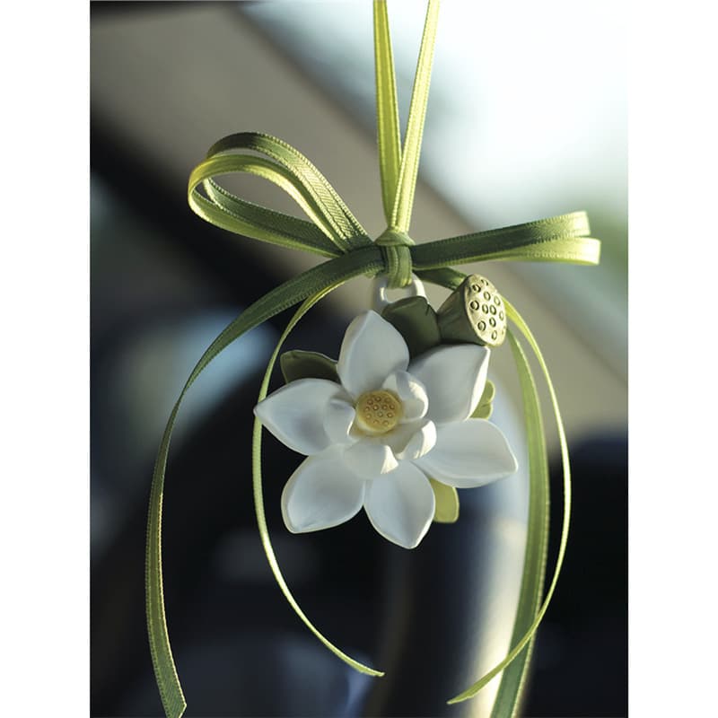 Lotus Car Pendant Car Aromatherapy Interior Lotus Diffusing Stone New Car Good Luck Gift Rearview Mirror Fragrance