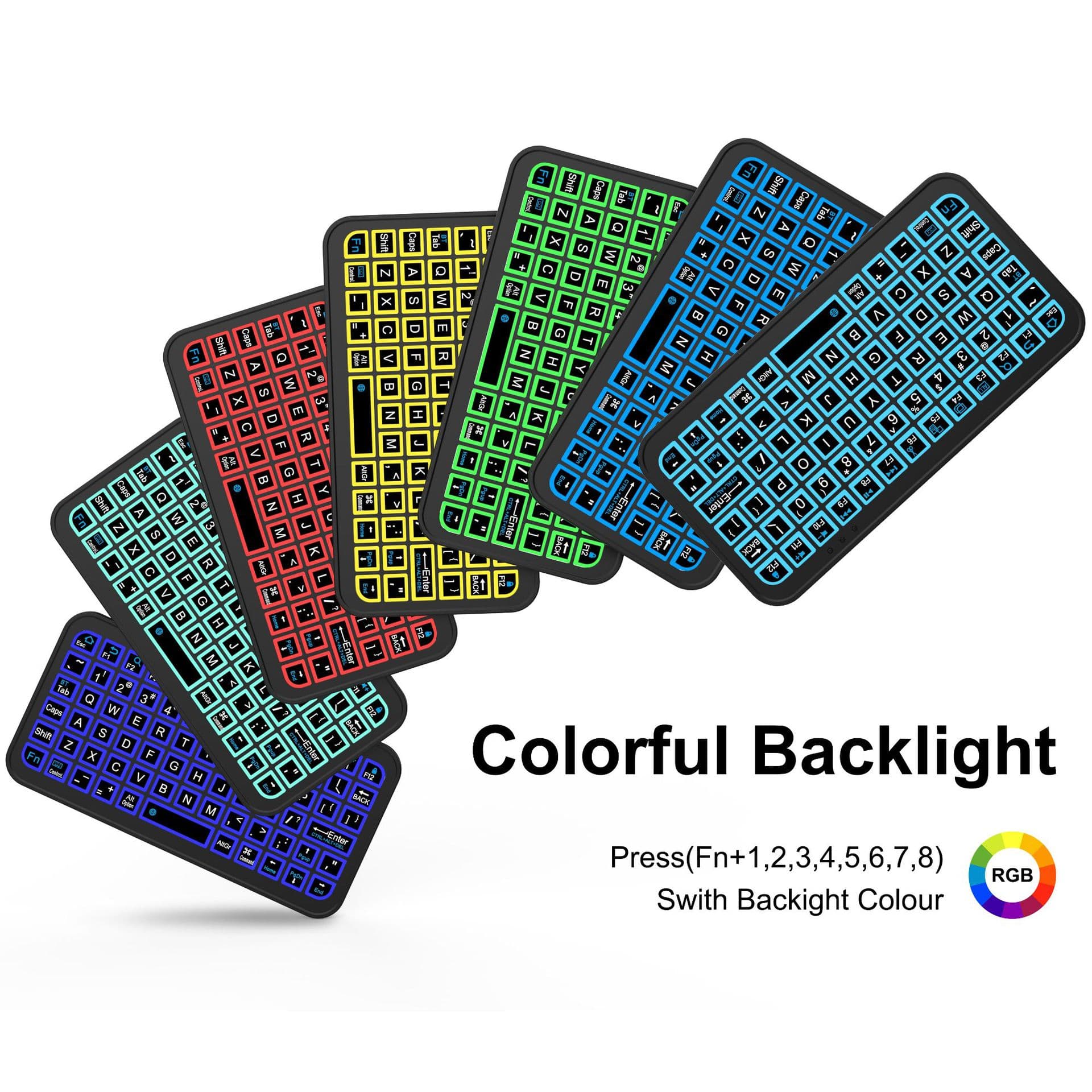 New Air Flying Mouse Mini Keyboard M7 Bluetooth Keyboard Mobile Phone Flashlight Neutral Portable Ultra-Thin Luminous Keyboard