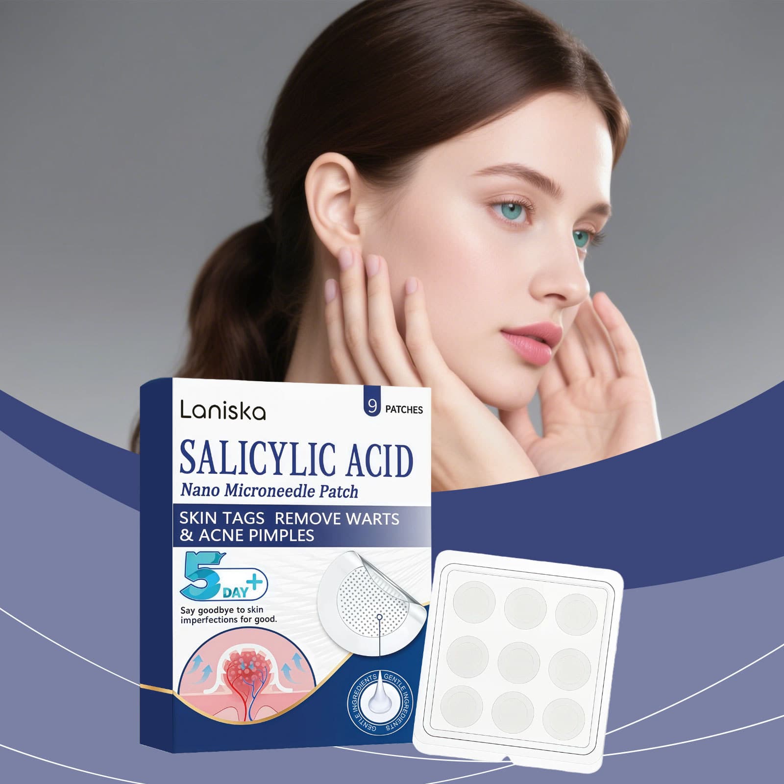 Laniska Skin Care Patch Gentle Cleansing, Softening, and Smoothing Patch for Daily Care of Facial and Body Skin