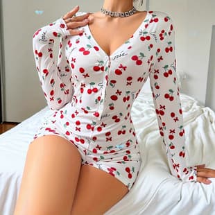 2025 Cross-Border Best-Selling Women's Loungewear Print Casual Wearable Women's Pajama Set Plus Size Sexy Lingerie